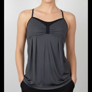 Y2K Lululemon Babydoll Black Grey Tank Top Size 10 Fits Large